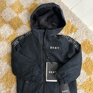NWT DKNY Kids Black Hooded Jacket Sz 3T